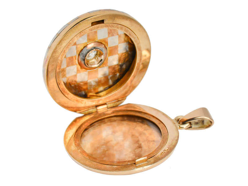 Art Deco Platinum & Rose Gold Diamond Locket