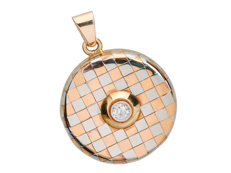 Art Deco Platinum & Rose Gold Diamond Locket