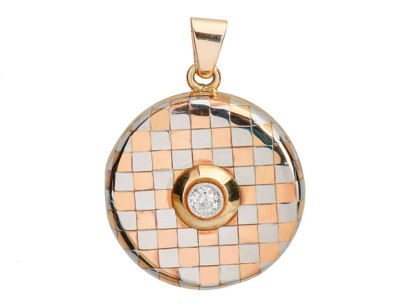 Art Deco Platinum & Rose Gold Diamond Locket