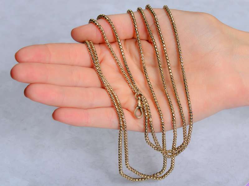 Victorian Fashion - Gold Long Guard Slide Chain
