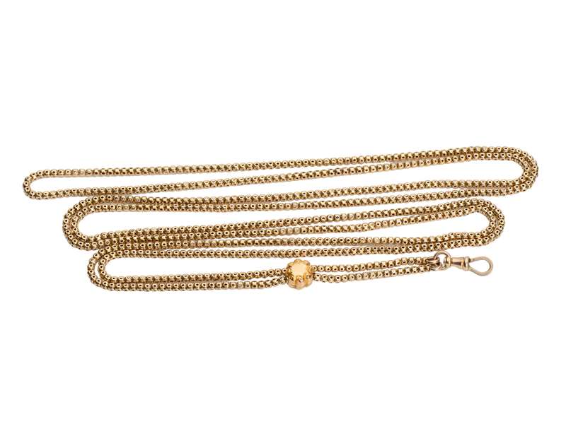 Victorian Fashion - Gold Long Guard Slide Chain