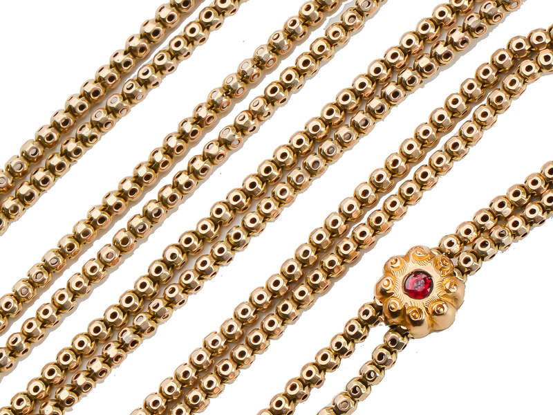 Victorian Fashion - Gold Long Guard Slide Chain