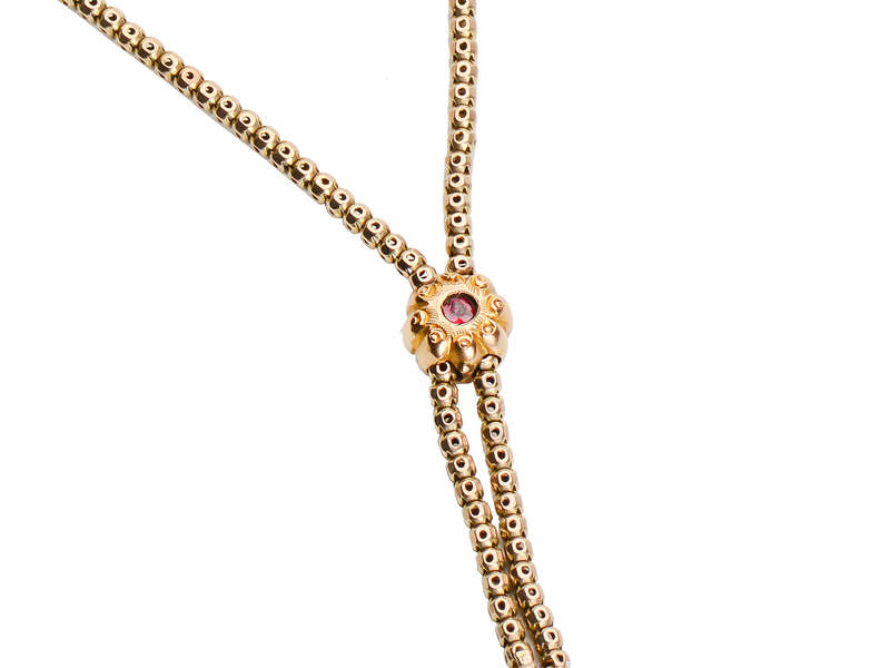 Victorian Fashion - Gold Long Guard Slide Chain