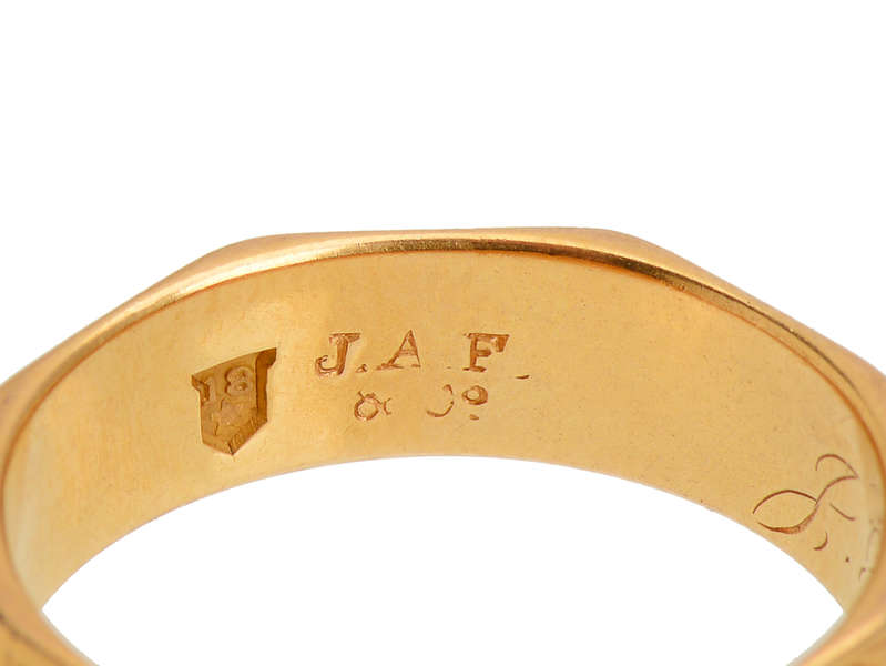 Victorian Eight Sided 18k Band of 1871