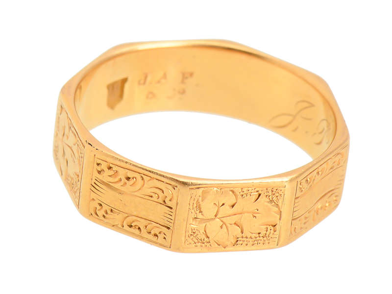 Victorian Eight Sided 18k Band of 1871