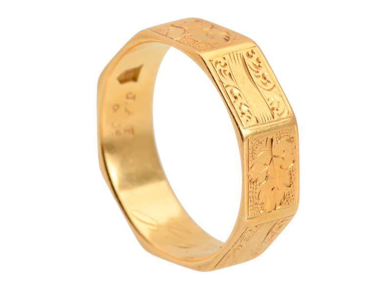 Victorian Eight Sided 18k Band of 1871
