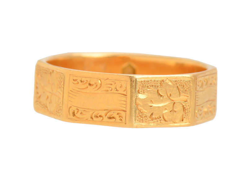 Victorian Eight Sided 18k Band of 1871