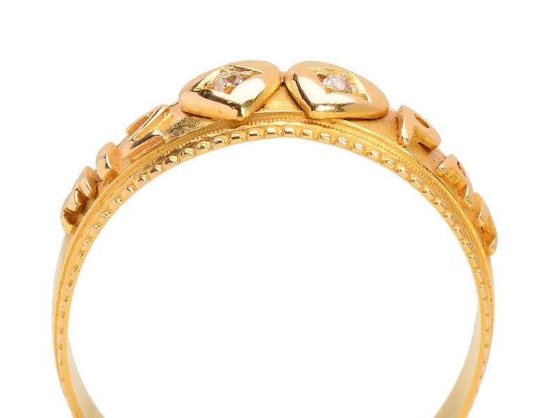 Two Hearts as One - Antique Mizpah Ring of 1896