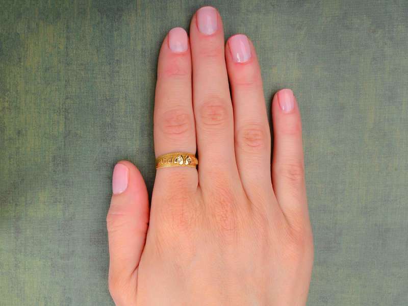 
                      
                        Two Hearts as One - Antique Mizpah Ring of 1896
                      
                    