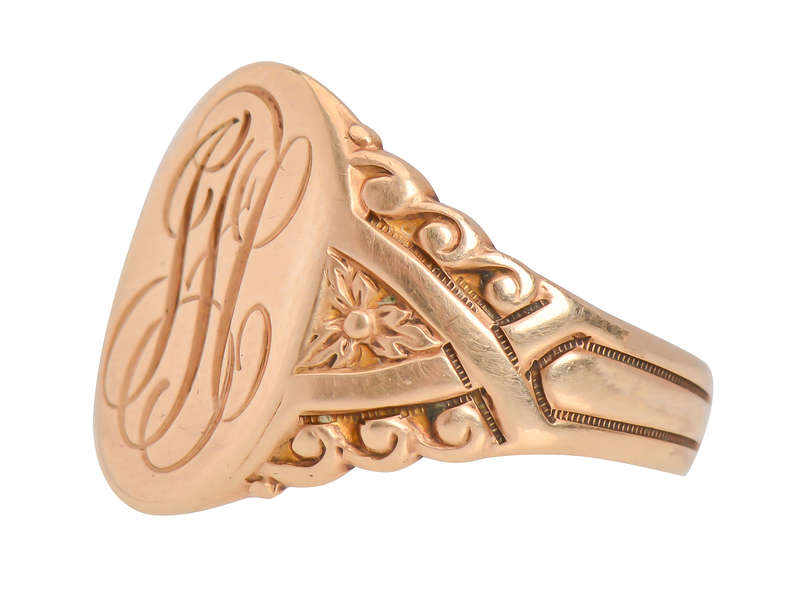 C.D. Peacock Gold Signet Ring