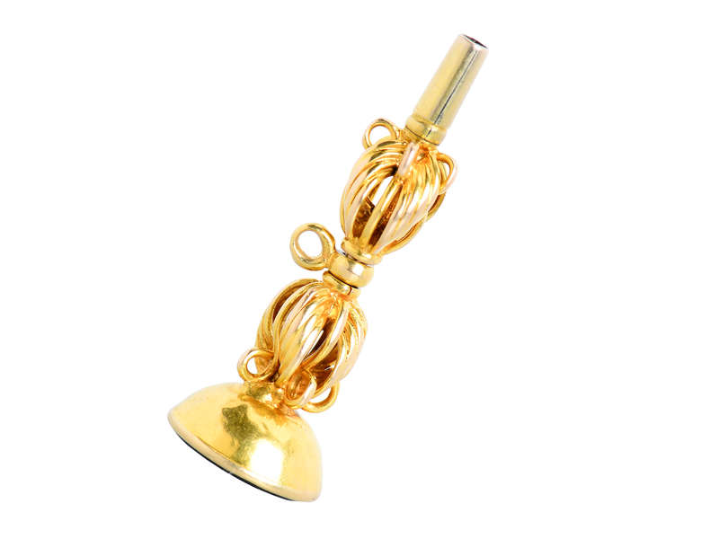 Antique Gold Whilst I Live I'll Crow Seal Pendant