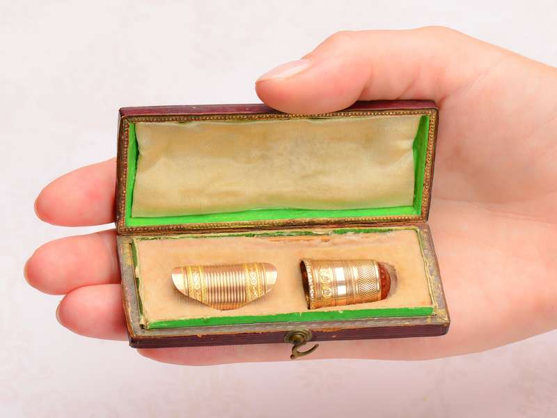 Boxed Georgian Thimble & Ring Guard