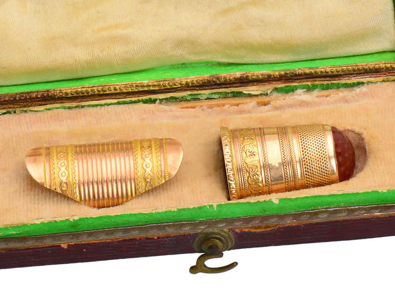 Boxed Georgian Thimble & Ring Guard