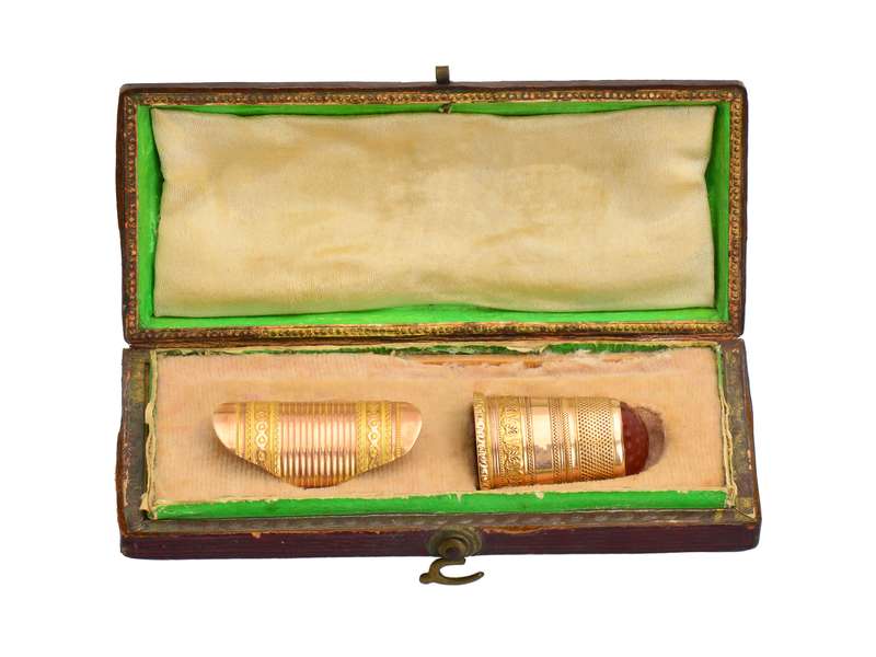 Boxed Georgian Thimble & Ring Guard