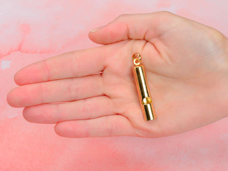 Signal Sass - 14k Gold Working Whistle Pendant