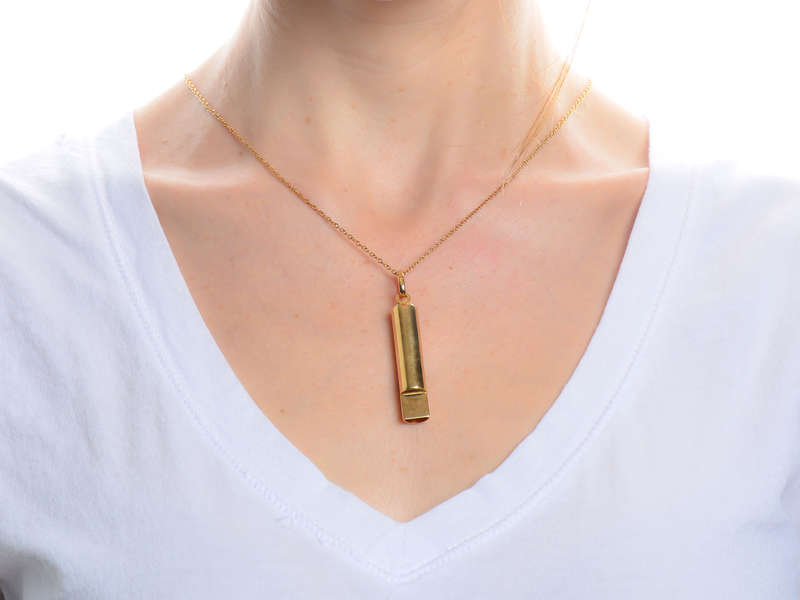 Signal Sass - 14k Gold Working Whistle Pendant
