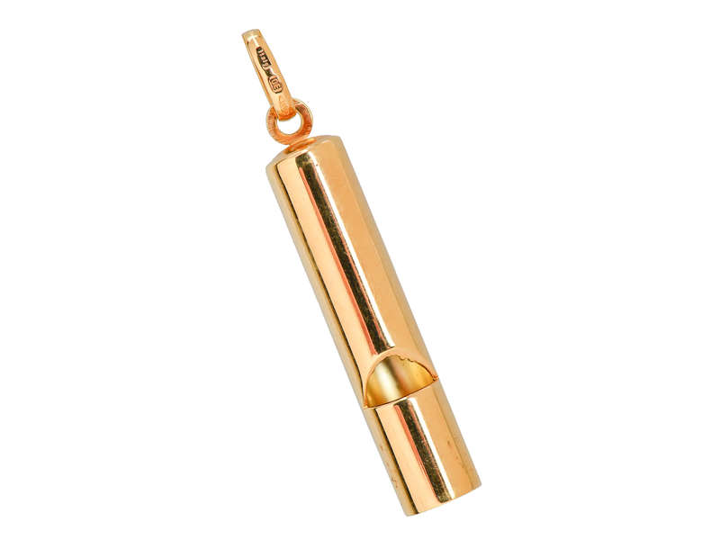 Signal Sass - 14k Gold Working Whistle Pendant