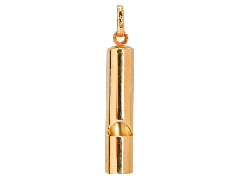 Signal Sass - 14k Gold Working Whistle Pendant