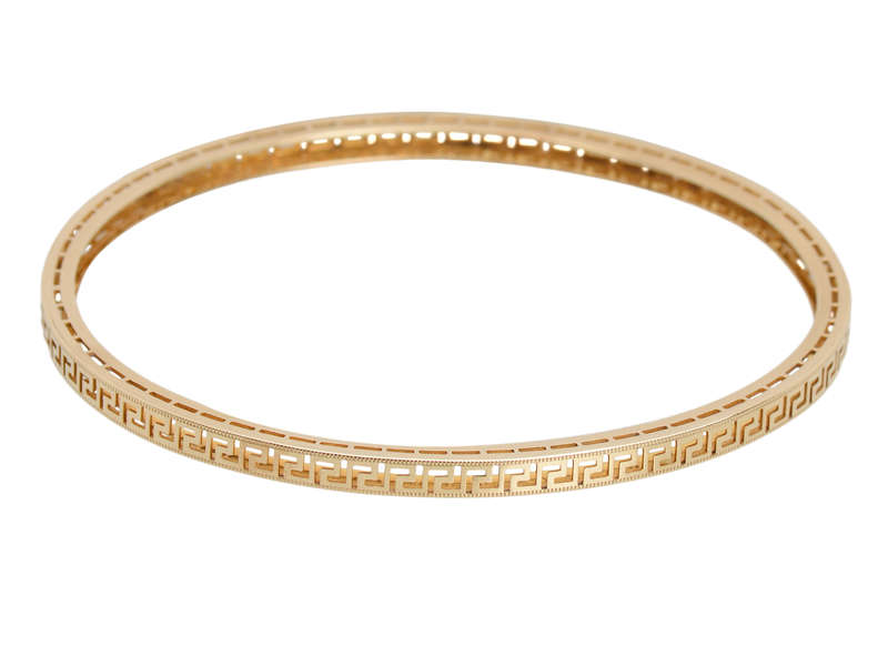 Greek Key Pattern Slip On Antique Bangle