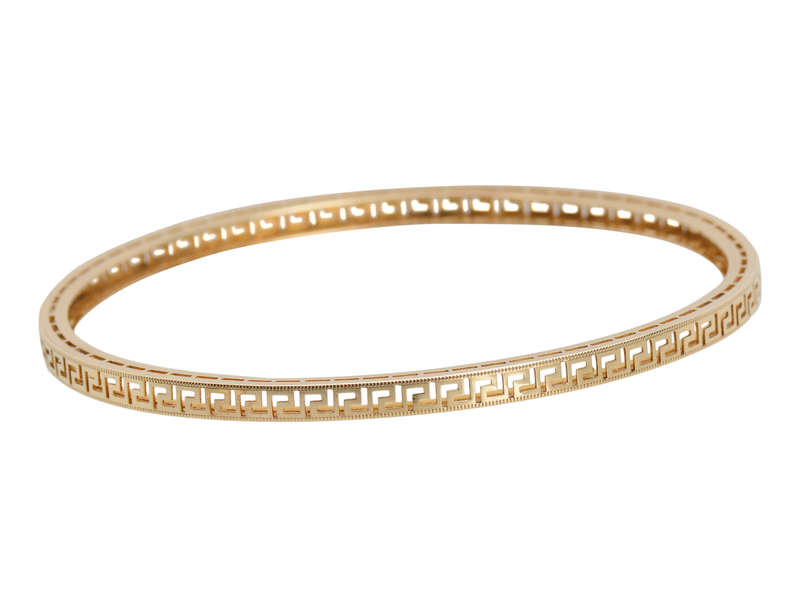 Greek Key Pattern Slip On Antique Bangle