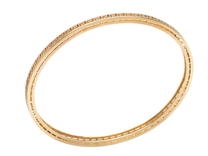 Greek Key Pattern Slip On Antique Bangle