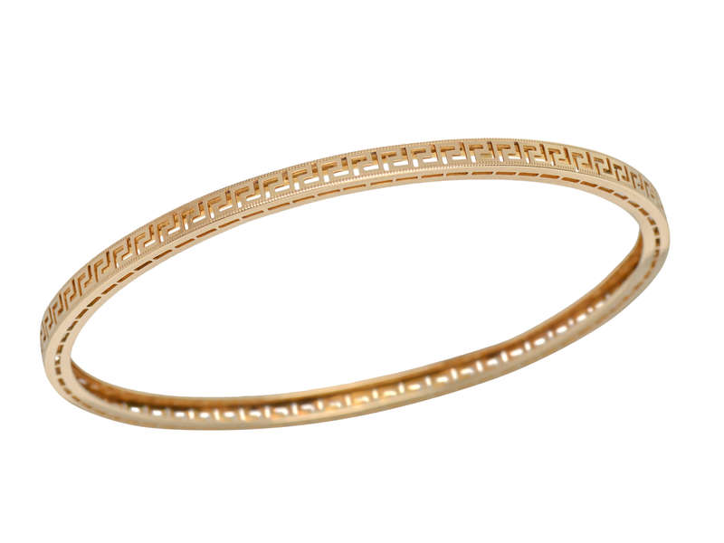 Greek Key Pattern Slip On Antique Bangle