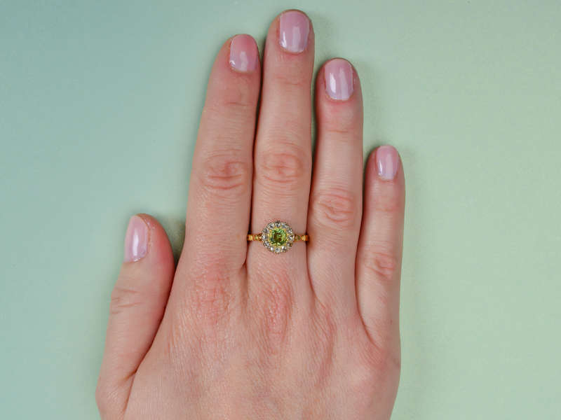 Lemon Lime Divine - Demantoid Garnet Ring