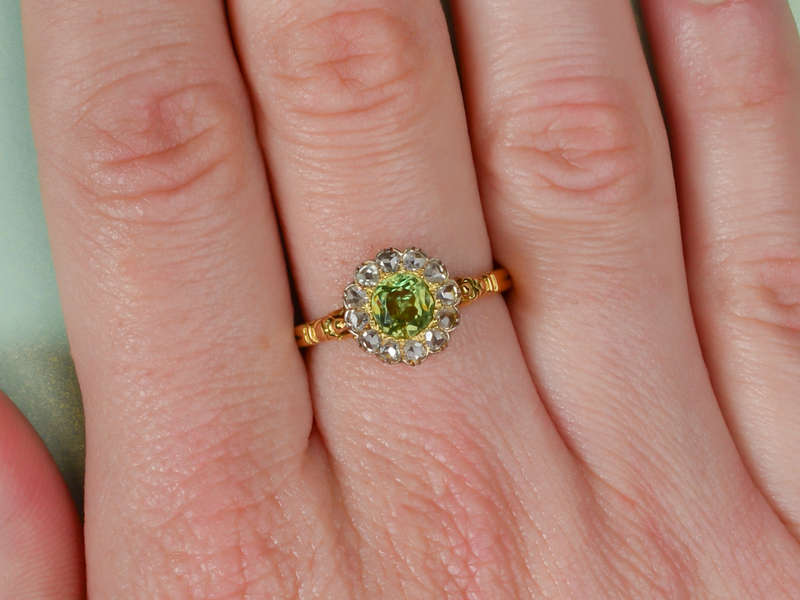 Lemon Lime Divine - Demantoid Garnet Ring