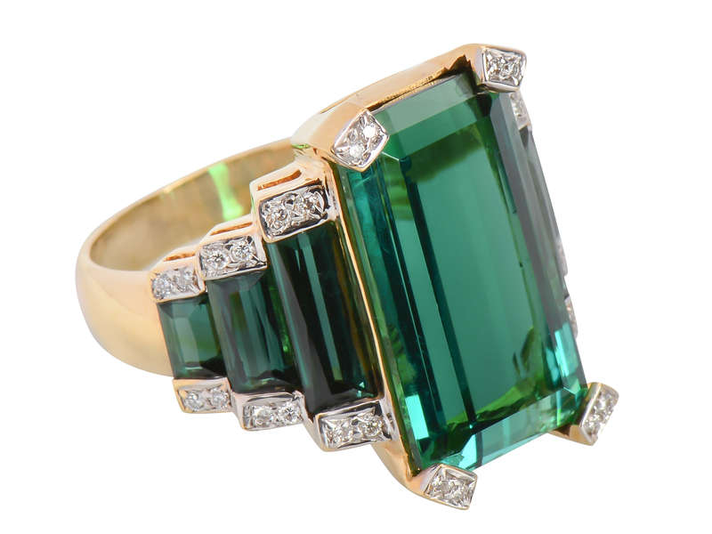 Powerhouse - Green Tourmaline Diamond Ring