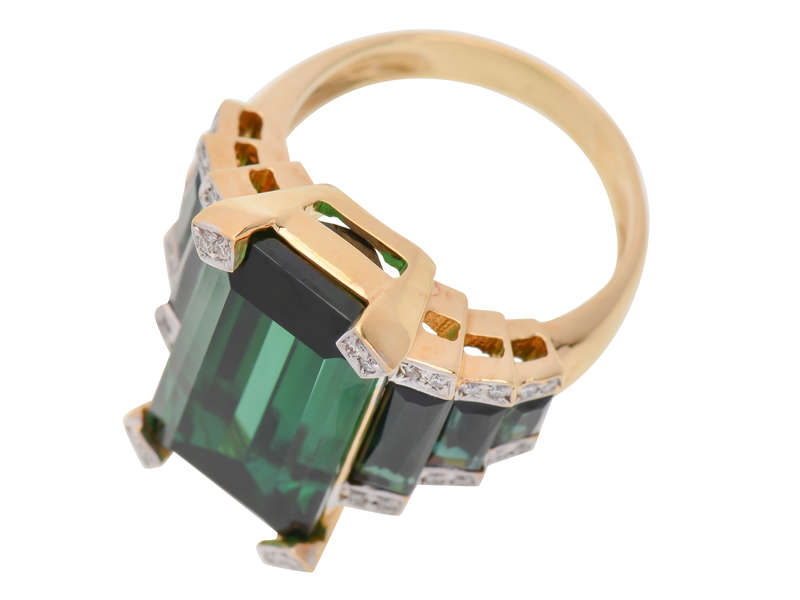 Powerhouse - Green Tourmaline Diamond Ring