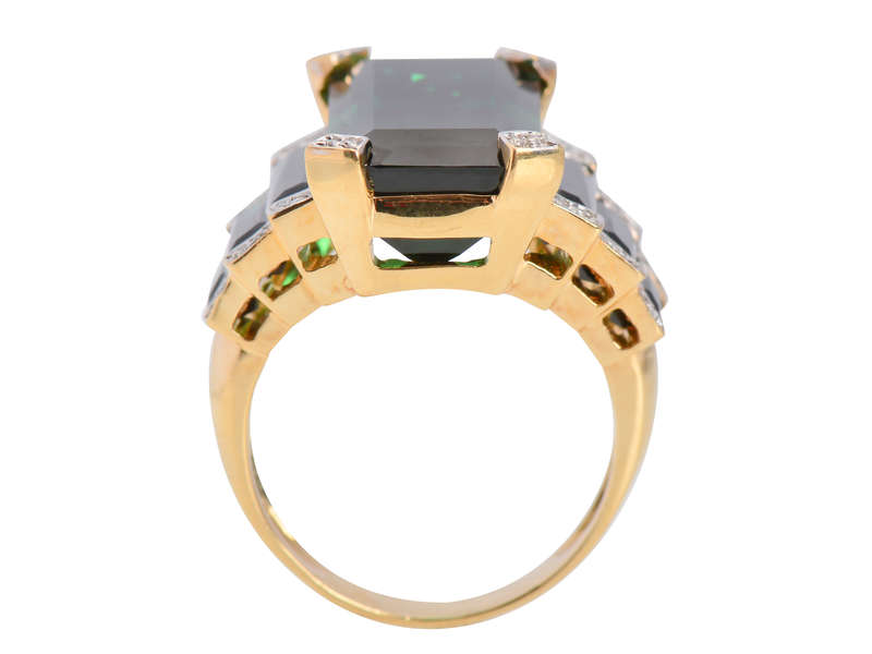 Powerhouse - Green Tourmaline Diamond Ring