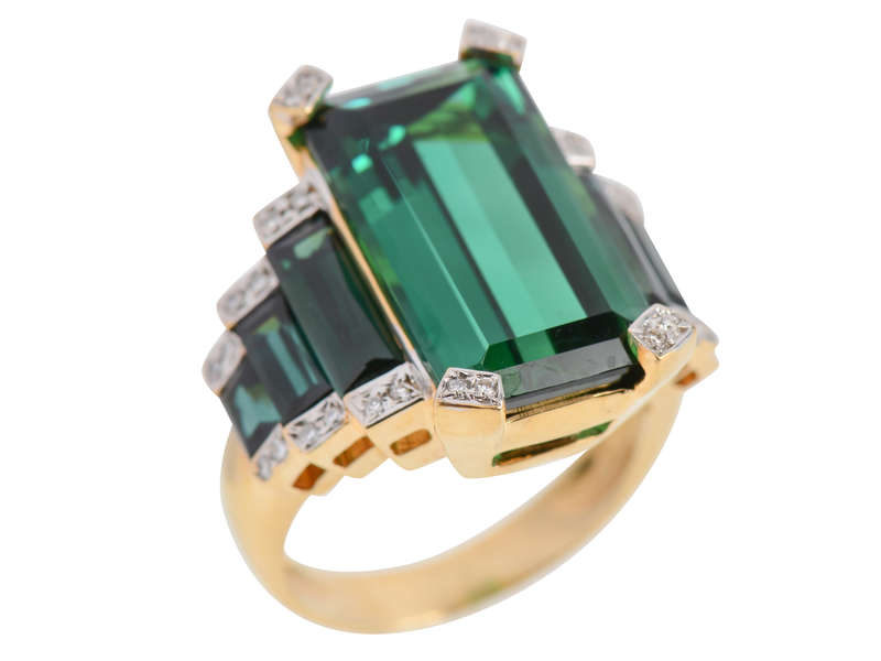 Powerhouse - Green Tourmaline Diamond Ring
