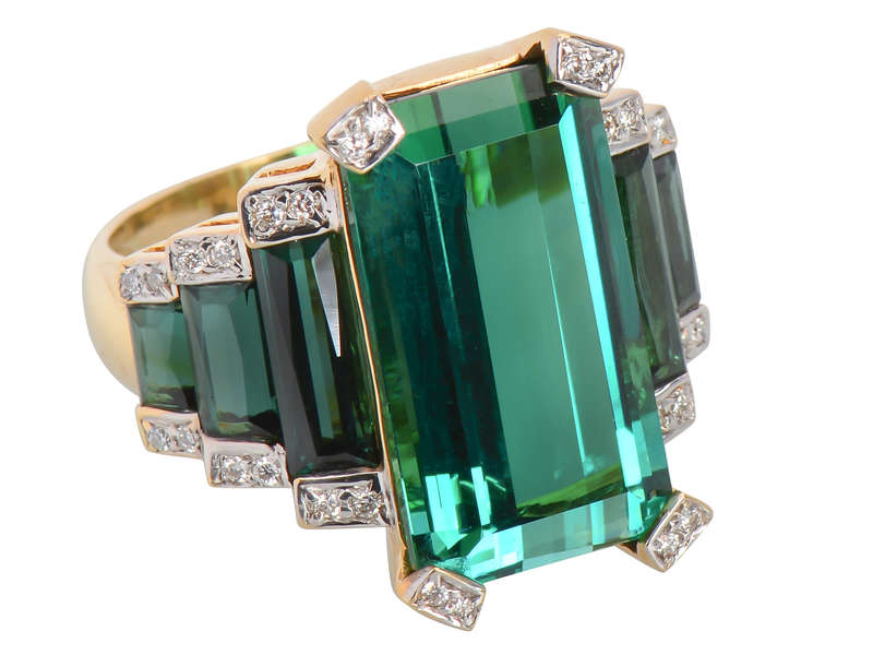 Powerhouse - Green Tourmaline Diamond Ring