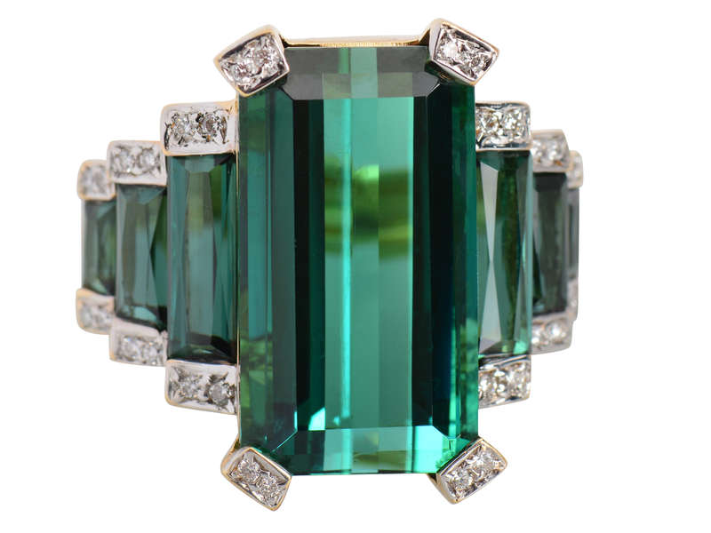 Powerhouse - Green Tourmaline Diamond Ring