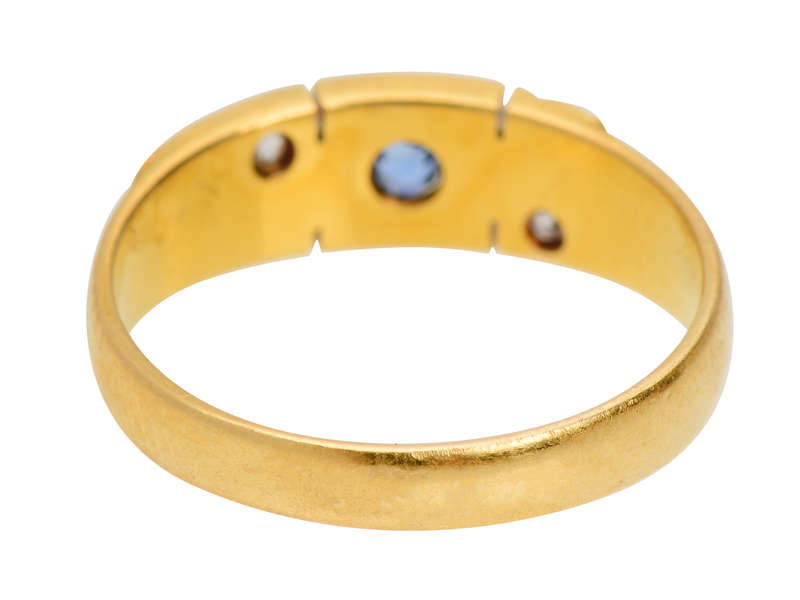 Edwardian 1893 Sapphire Diamond Ring