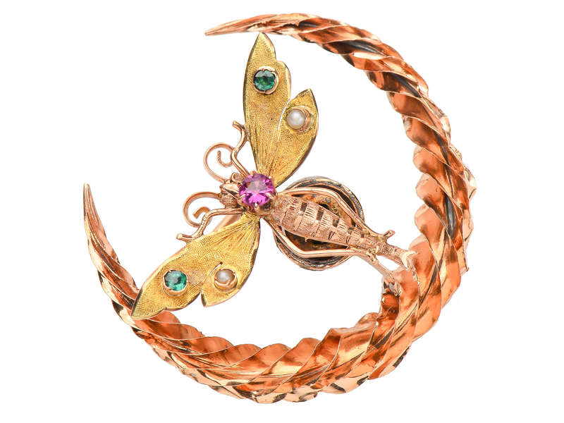 En Tremblant Crescent Moon Dragonfly Jewel