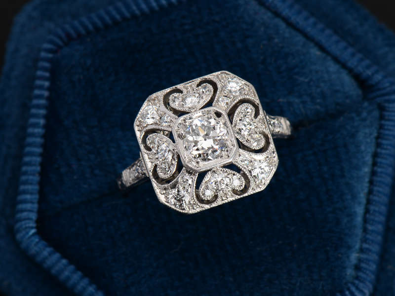 Heart of My Heart - Diamond Art Deco Ring
