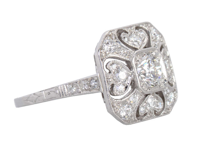 Heart of My Heart - Diamond Art Deco Ring
