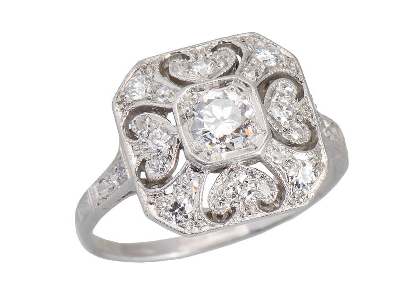 Heart of My Heart - Diamond Art Deco Ring