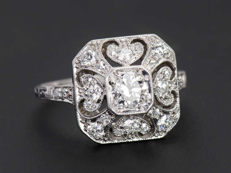 Heart of My Heart - Diamond Art Deco Ring