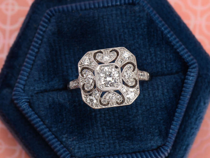 Heart of My Heart - Diamond Art Deco Ring