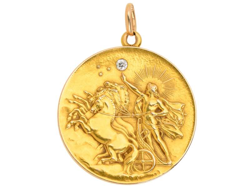 Helios Bringing in the Dawn Antique Locket