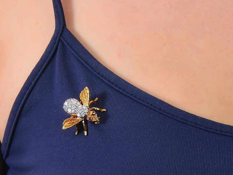 Herbert Rosenthal Diamond Bee Brooch