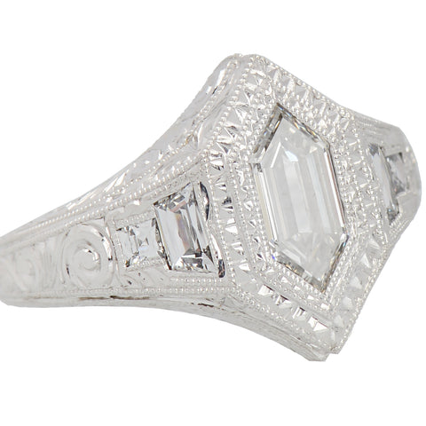 Artistry - Hexagon Diamond Platinum Ring