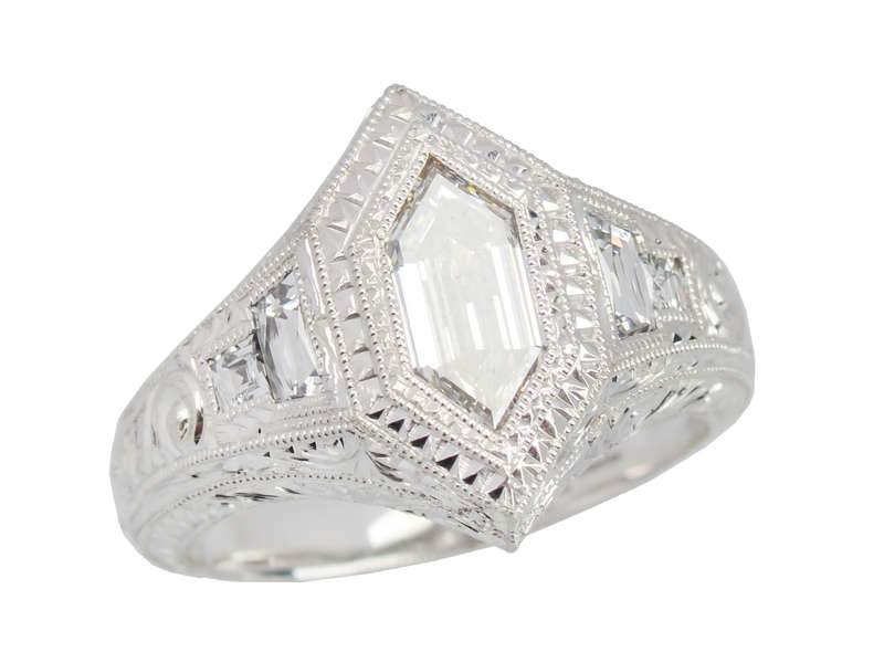 Artistry - Hexagon Diamond Platinum Ring