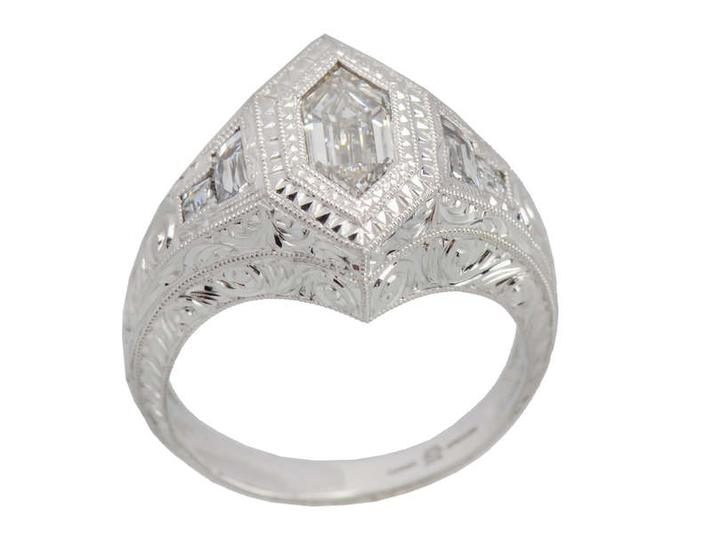 Artistry - Hexagon Diamond Platinum Ring