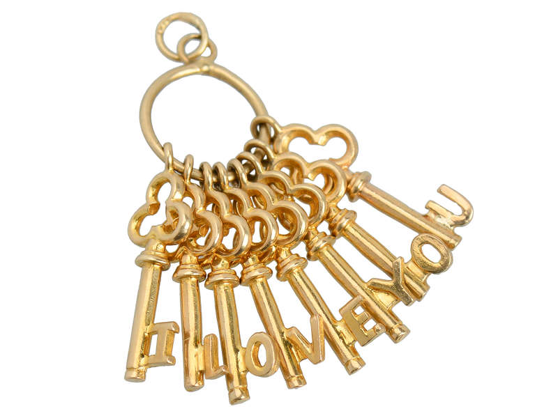 I Love You Vintage Key to My Heart Pendant