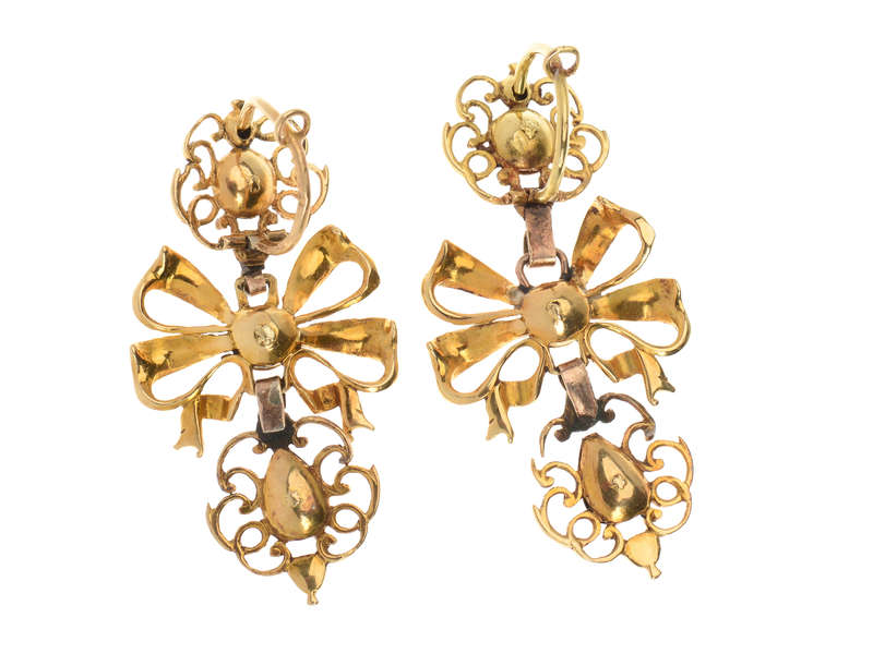 Georgian Iberian Diamond Bow Earrings