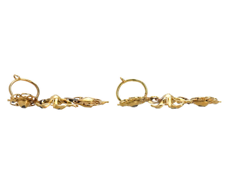 Georgian Iberian Diamond Bow Earrings