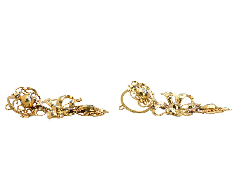 Georgian Iberian Diamond Bow Earrings